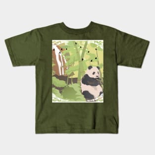 WildlifeArt, Landscape With Panda Kids T-Shirt